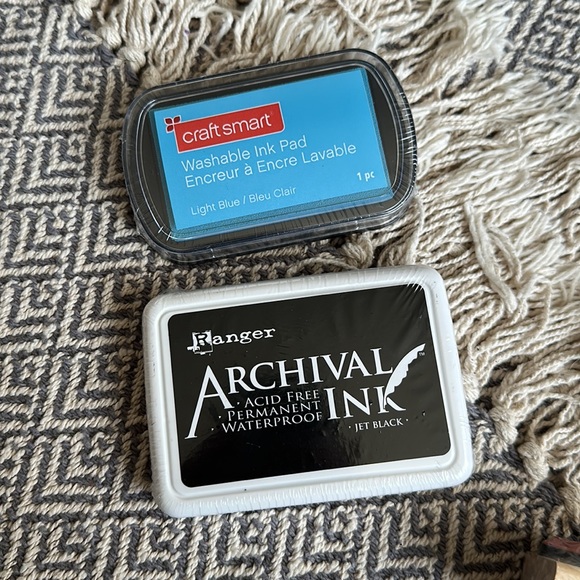 NWT Baby Shower Wood Stamps &Ink Pads | Blue | Black | Scrapbook | Invitations - Picture 2 of 9